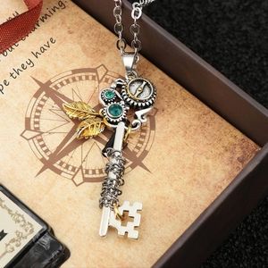 Steampunk Silver Peridot Key 🔑 Necklace